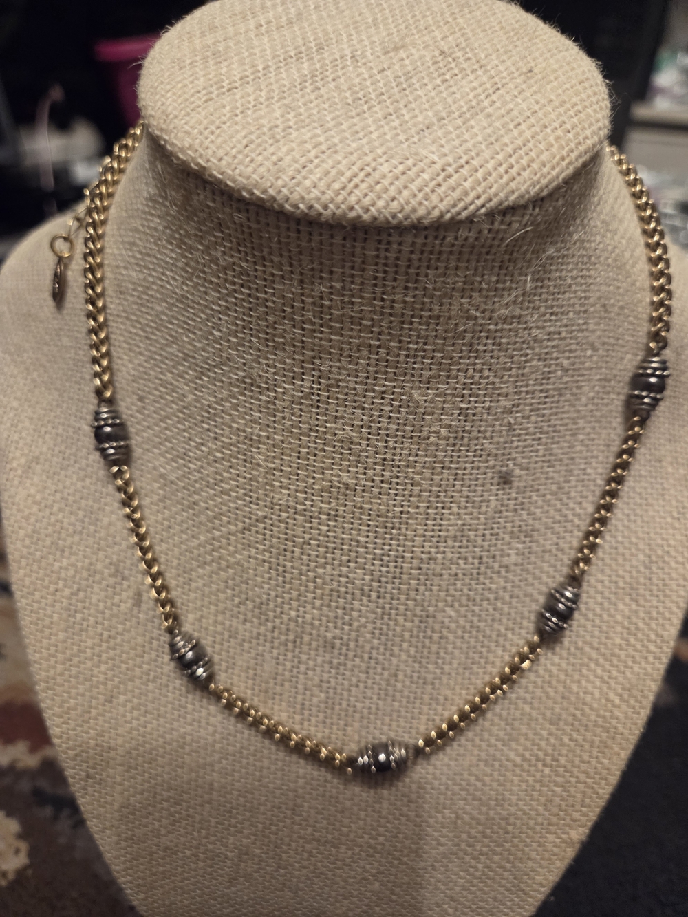 Liz Clairborne Gold and Silver Bead Chain Necklace - Women's Jewelry